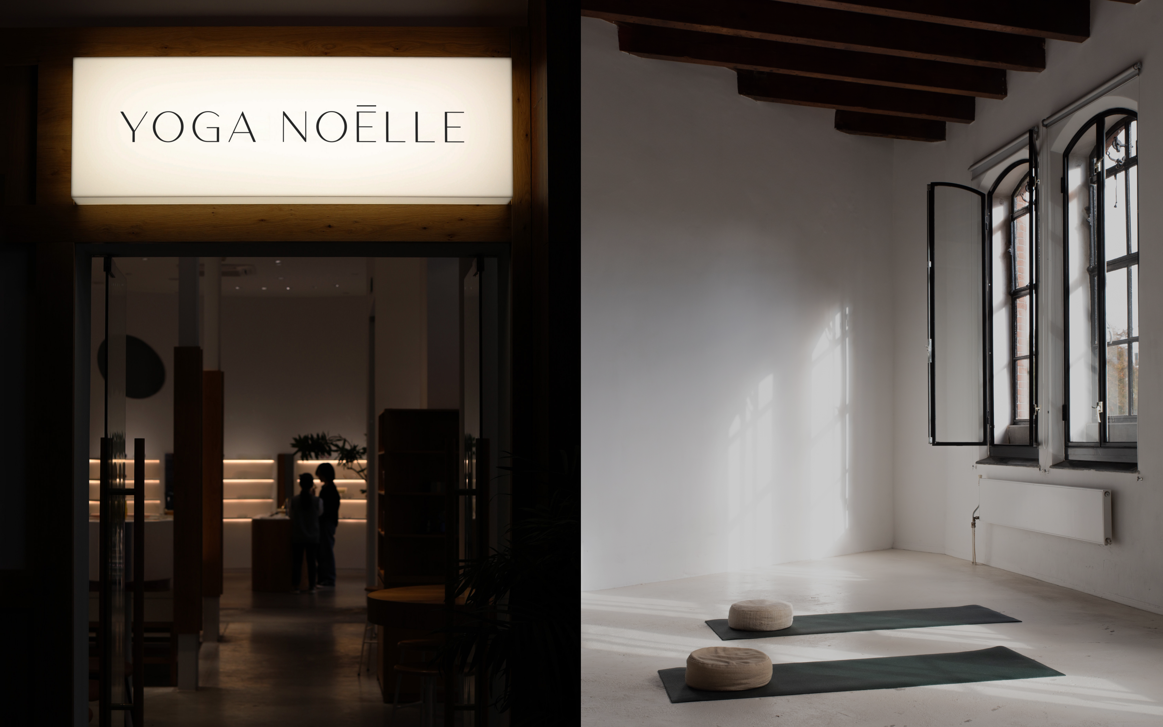 Stationery design of letterhead and business cards for the company Anders on top of a blurred photo of a house interior.