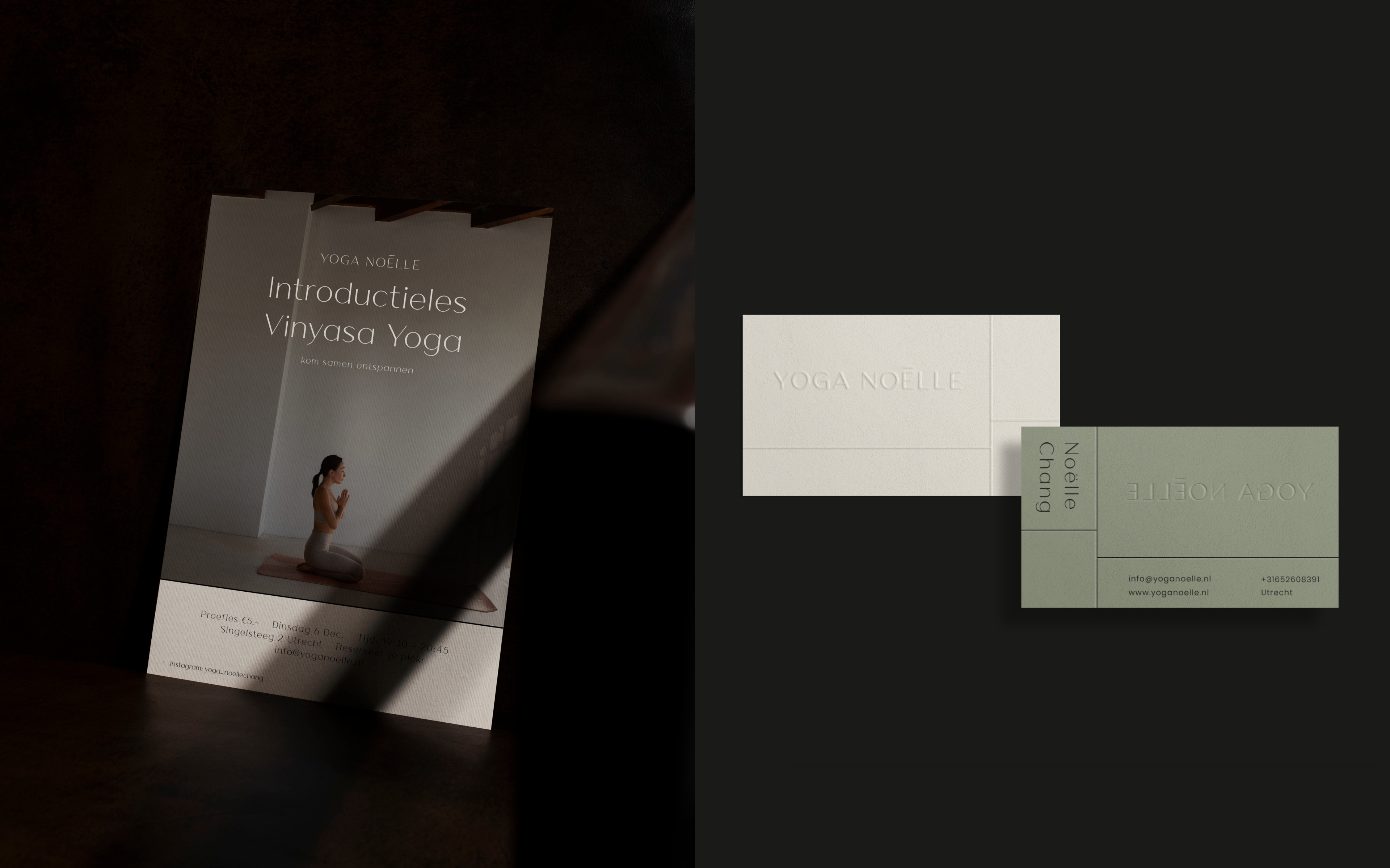 Stationery design of letterhead and business cards for the company Anders on top of a blurred photo of a house interior.