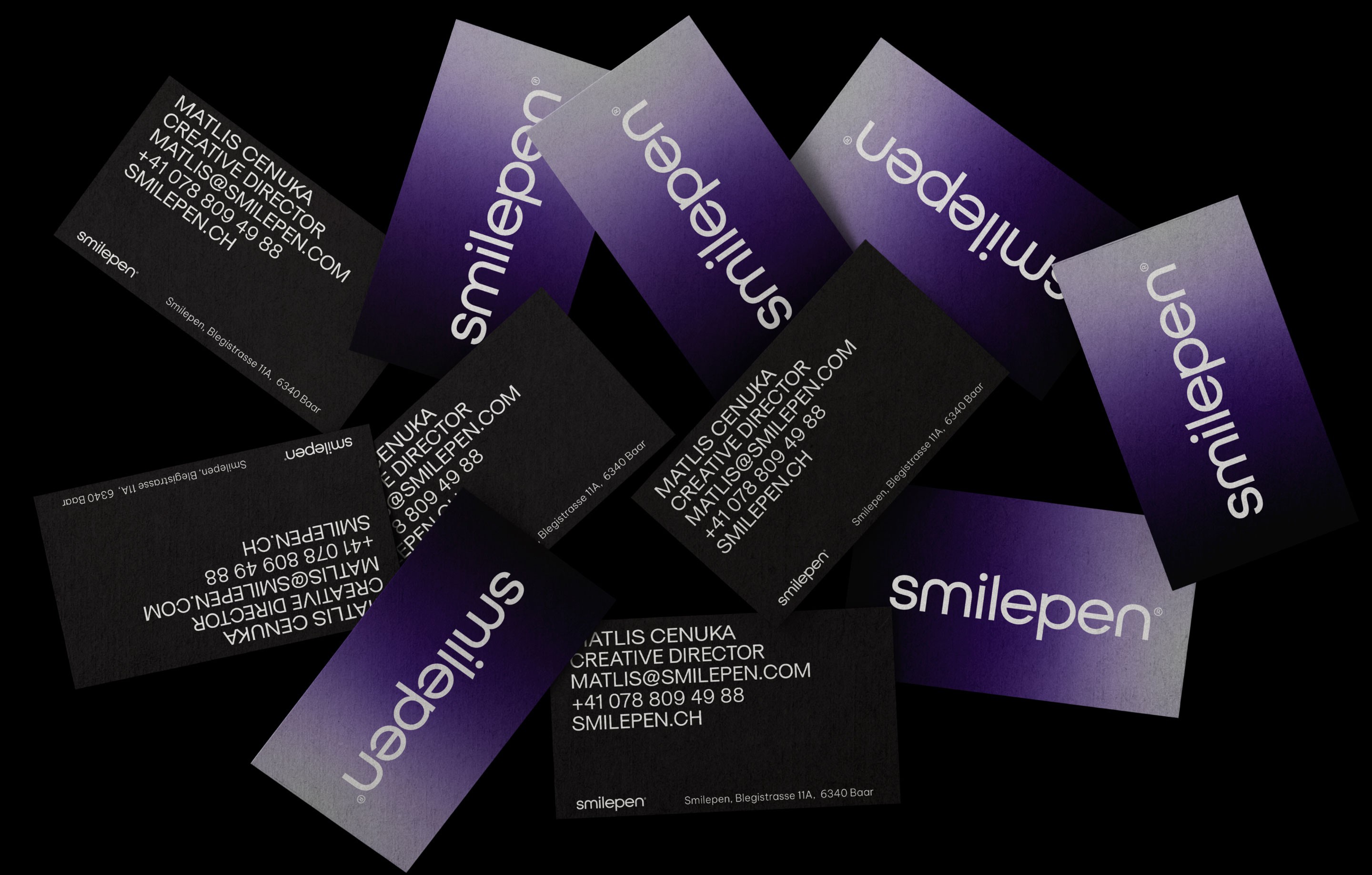 Stationery design of letterhead and business cards for the company Anders on top of a blurred photo of a house interior.