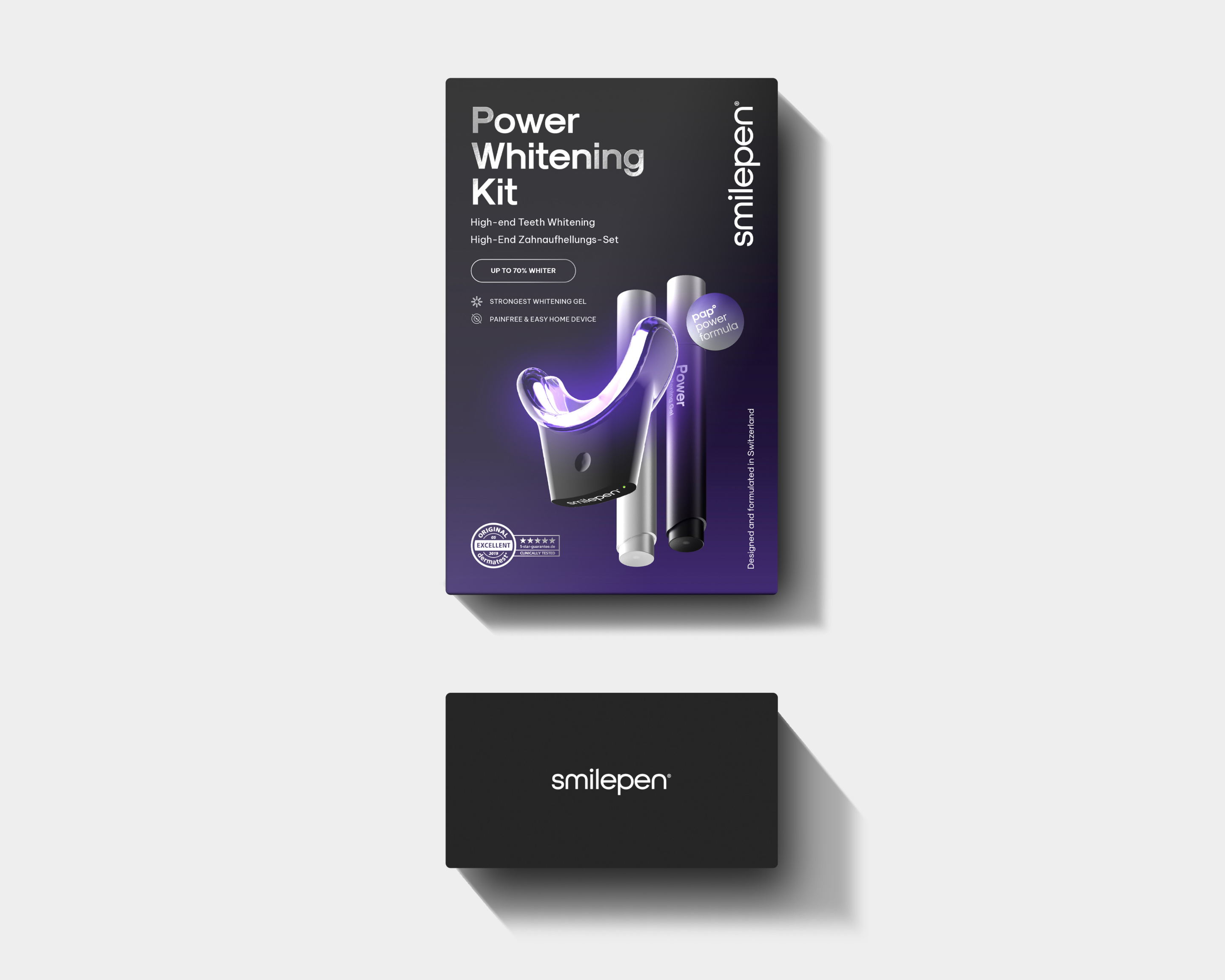 Stationery design of letterhead and business cards for the company Anders on top of a blurred photo of a house interior.